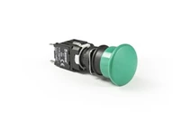 D Serisi Plastik 1NO Yaylı Yuvarlak 30 mm Mantar Yeşil 16 mm Buton